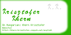 krisztofer khern business card